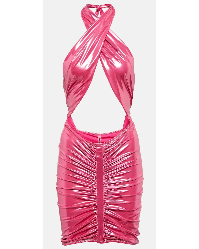 Reina Olga Miniabito Stallion in lamÃ© con cut-out Rosa
