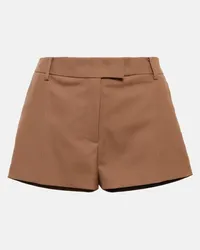 Valentino Garavani Shorts in gabardine a vita media Marrone