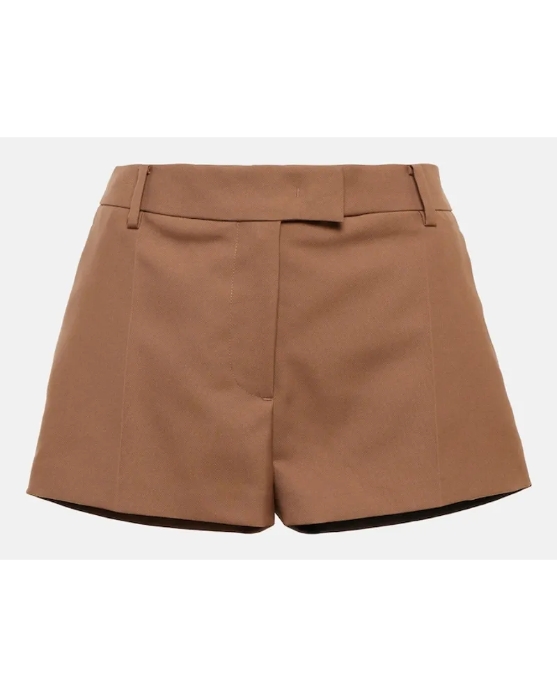 Valentino Garavani Shorts in gabardine a vita media Marrone