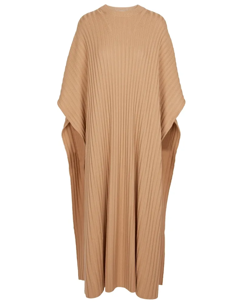 Gabriela Hearst Poncho Taos in lana e cashmere Beige