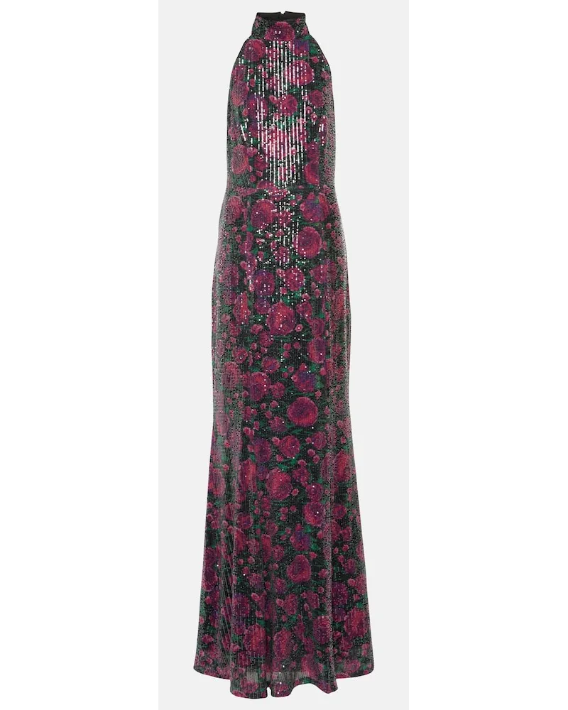ROTATE Birger Christensen Abito lungo con scollo allâamericana Rosa