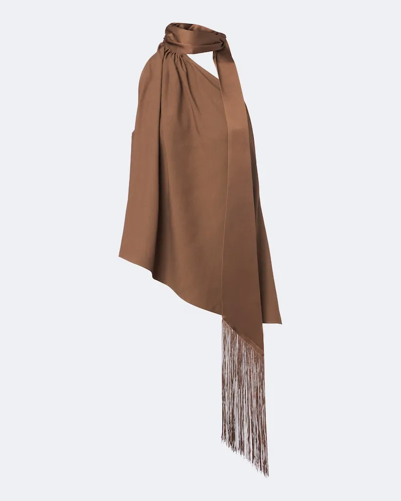 Taller Marmo Top Astor in cady di crêpe Marrone