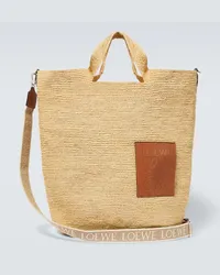 Loewe Paula's Ibiza - Borsa Slit Large Anagram in rafia Beige