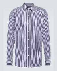 Tom Ford Camicia in cotone a righe Blu