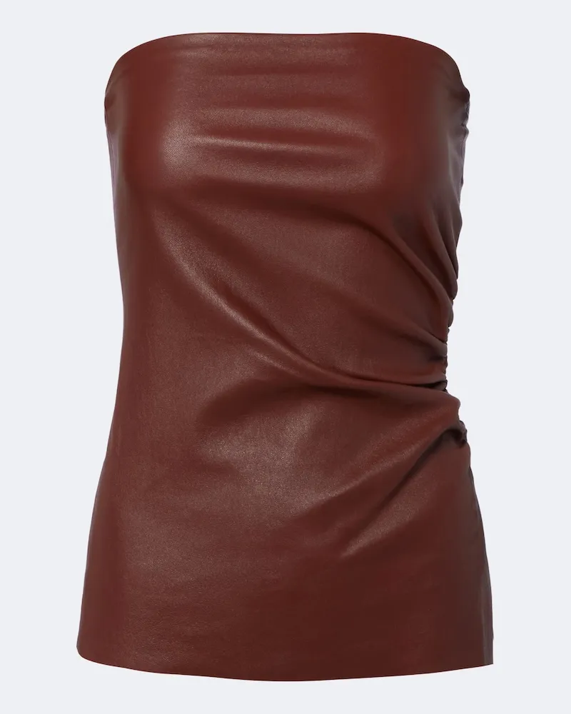 Stouls Bustier Laya in pelle Borgogna