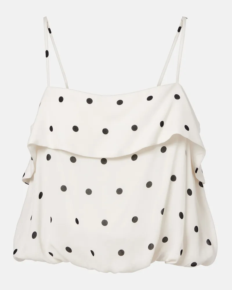 Adriana Degreas Crop top a pois Bianco