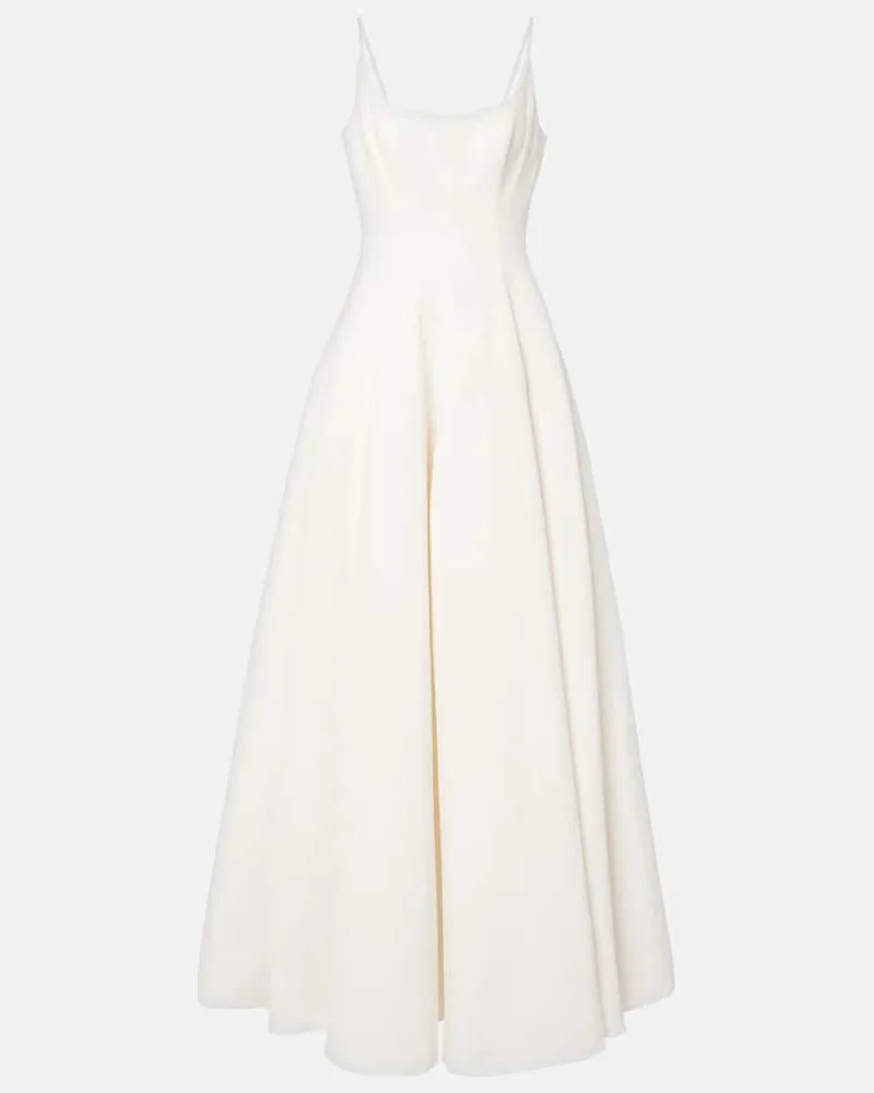 STAUD Bridal - Abito lungo Joy in misto cotone Bianco