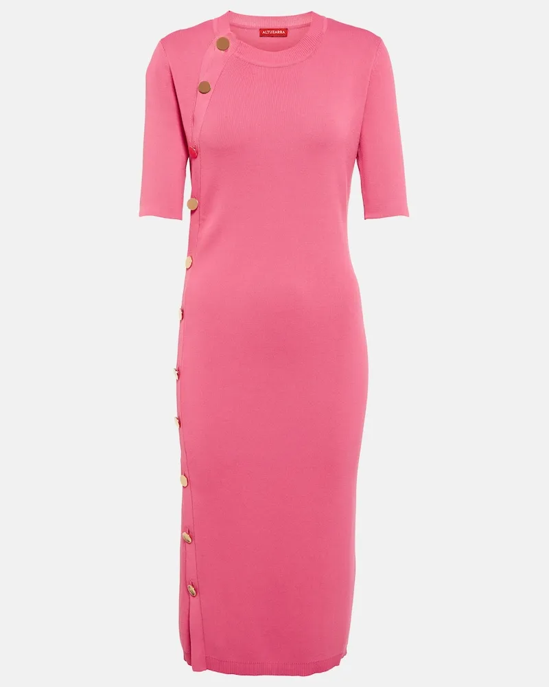 Altuzarra Abito midi Minamoto in maglia Rosa