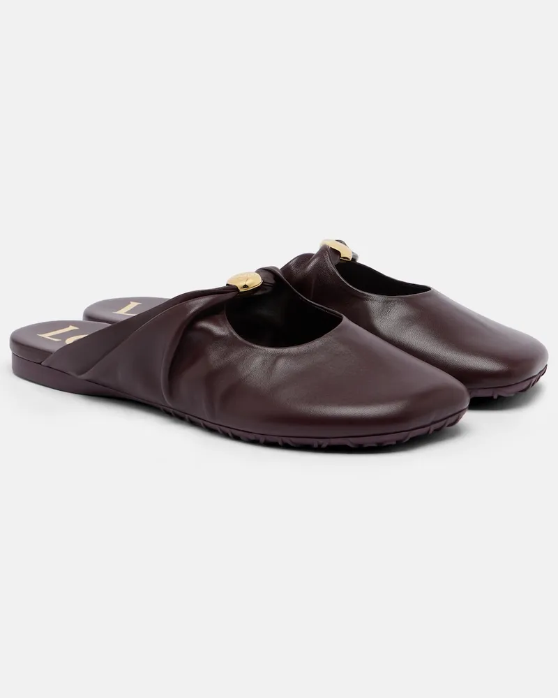 Loewe Mules Pebble Soft in pelle Borgogna