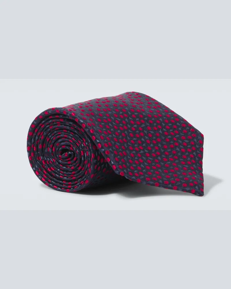 Charvet Cravatta in seta a pois Blu