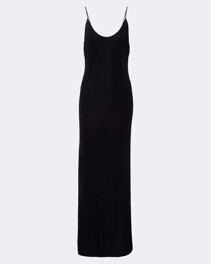 Saint Laurent Abito lungo Cassandre in maglia Nero