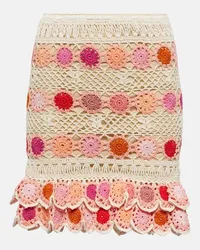 Anna Kosturova Minigonna Bouquet in crochet di cotone Multicolore