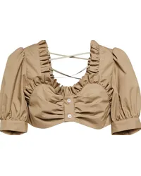 Noir Kei Ninomiya Top cropped in cotone Beige