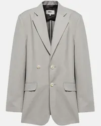 Maison Margiela Blazer monopetto in cotone e seta Grigio