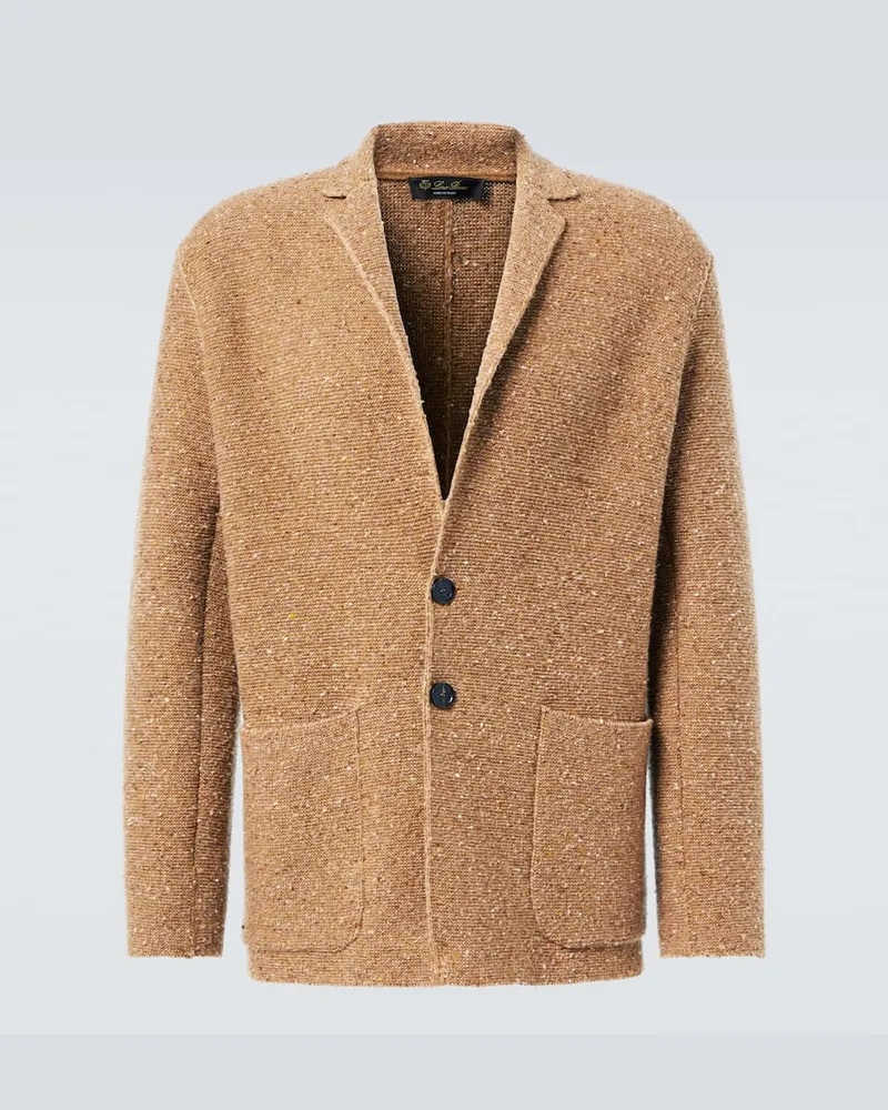 Loro Piana Cardigan in cashmere e lino Marrone