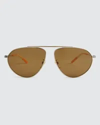 Gucci Occhiali da sole aviator in metallo Oro