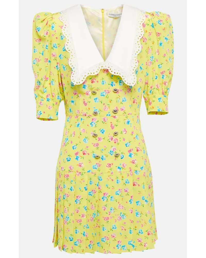 Alessandra Rich Miniabito in seta con stampa Multicolore