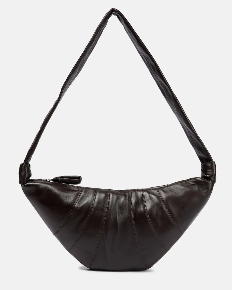 Christophe Lemaire Borsa a spalla Croissant in pelle Marrone