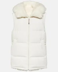 Yves Salomon Piumino reversibile in shearling senza maniche Bianco