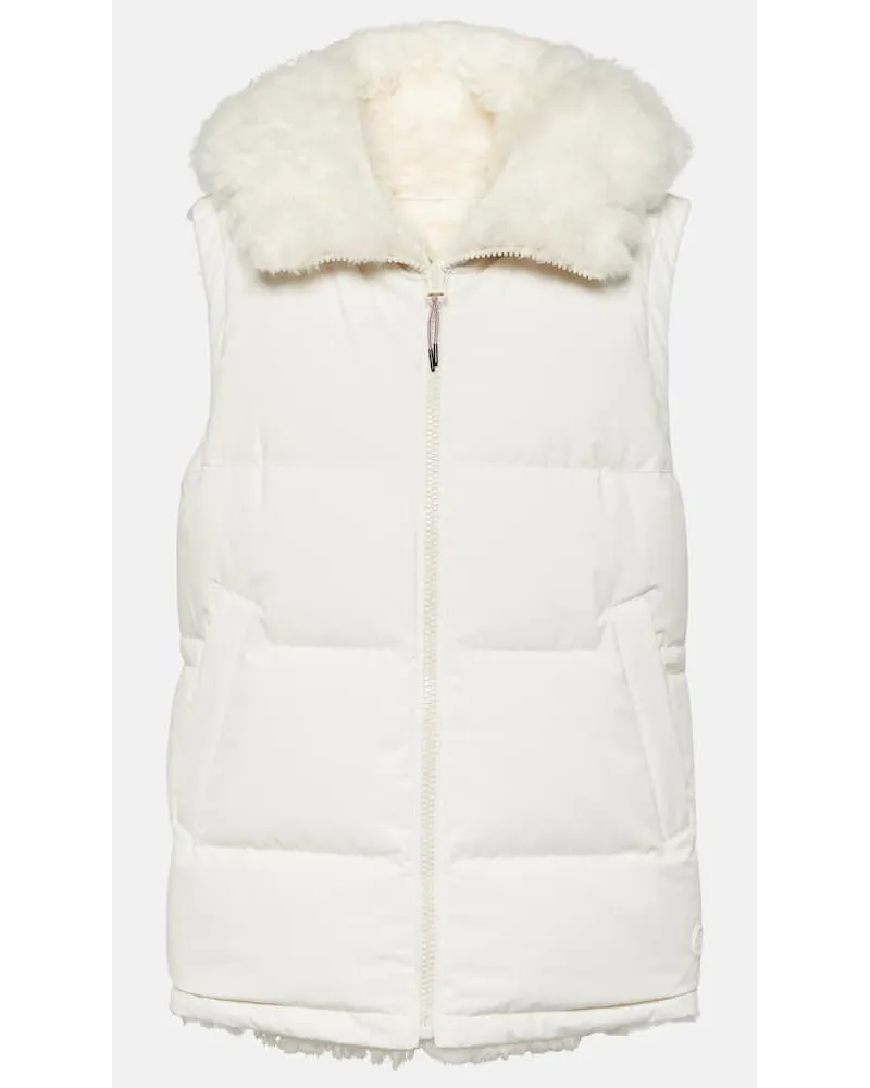 Yves Salomon Piumino reversibile in shearling senza maniche Bianco