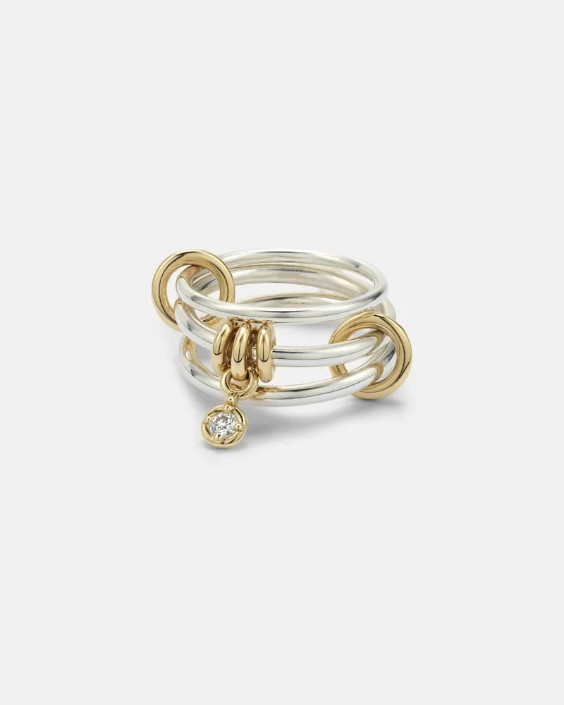 Spinelli Kilcollin Anello Piera in argento sterling e oro 18kt con diamante Argento