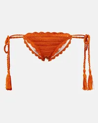 Anna Kosturova Slip bikini in crochet Arancione