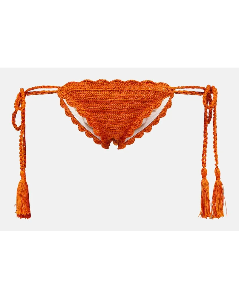 Anna Kosturova Slip bikini in crochet Arancione