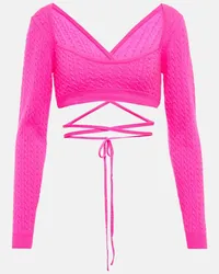 Patou Pullover cropped in lana e cashmere Rosa