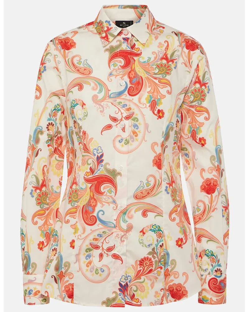 Etro Camicia in misto cotone con stampa Multicolore