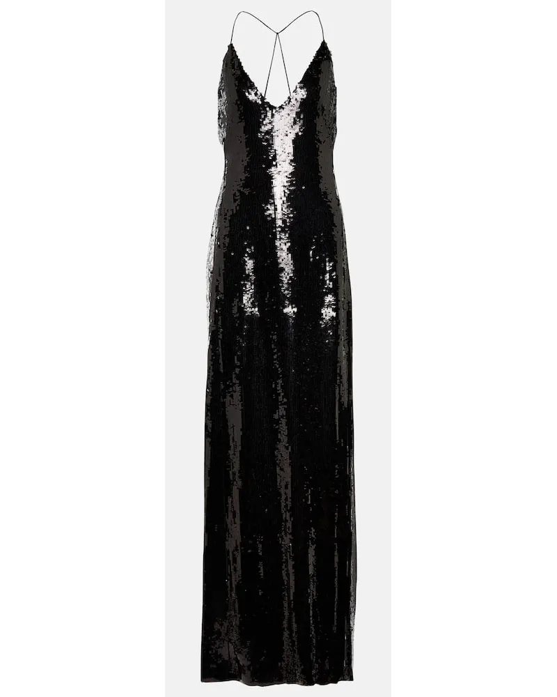 Nili Lotan Abito lungo Katie con paillettes Nero