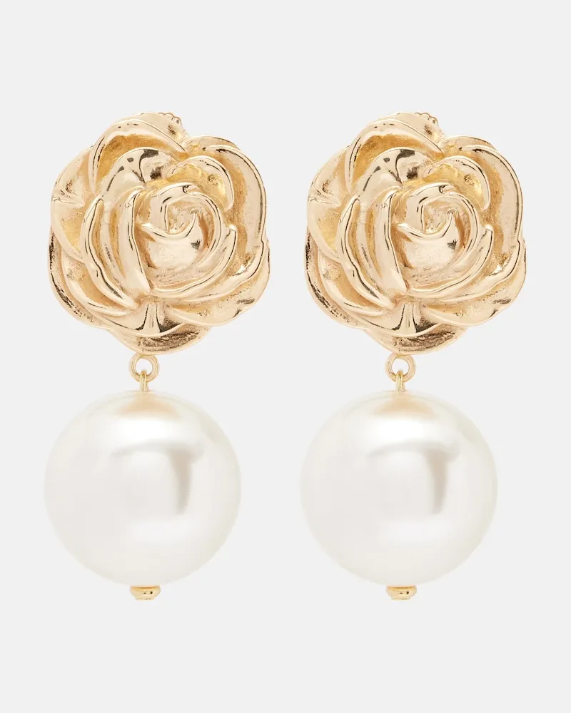 Magda Butrym Orecchini pendenti placcati oro con perle bijoux Oro