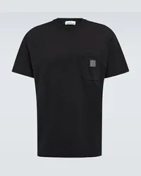 Stone Island T-shirt Compass in jersey di cotone Nero