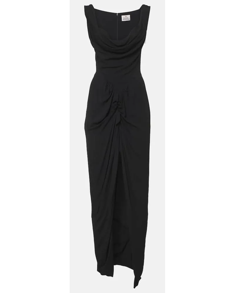 Vivienne Westwood Abito lungo Panther asimmetrico Nero