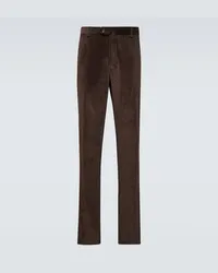 Loro Piana Pantaloni slim Pantaflat in velluto a coste Marrone