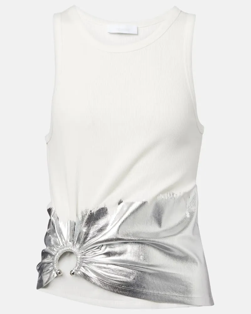 Paco Rabanne Top in misto cotone Bianco