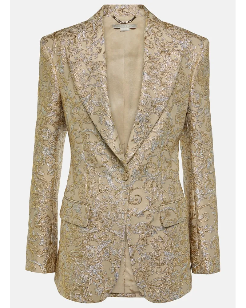 Stella McCartney Blazer monopetto in broccato Oro
