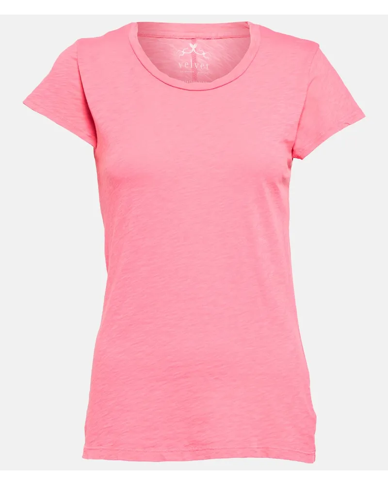 Velvet T-shirt Odelia in jersey di cotone Rosa