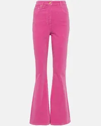 Ganni Pantaloni flared in velluto a coste Rosa