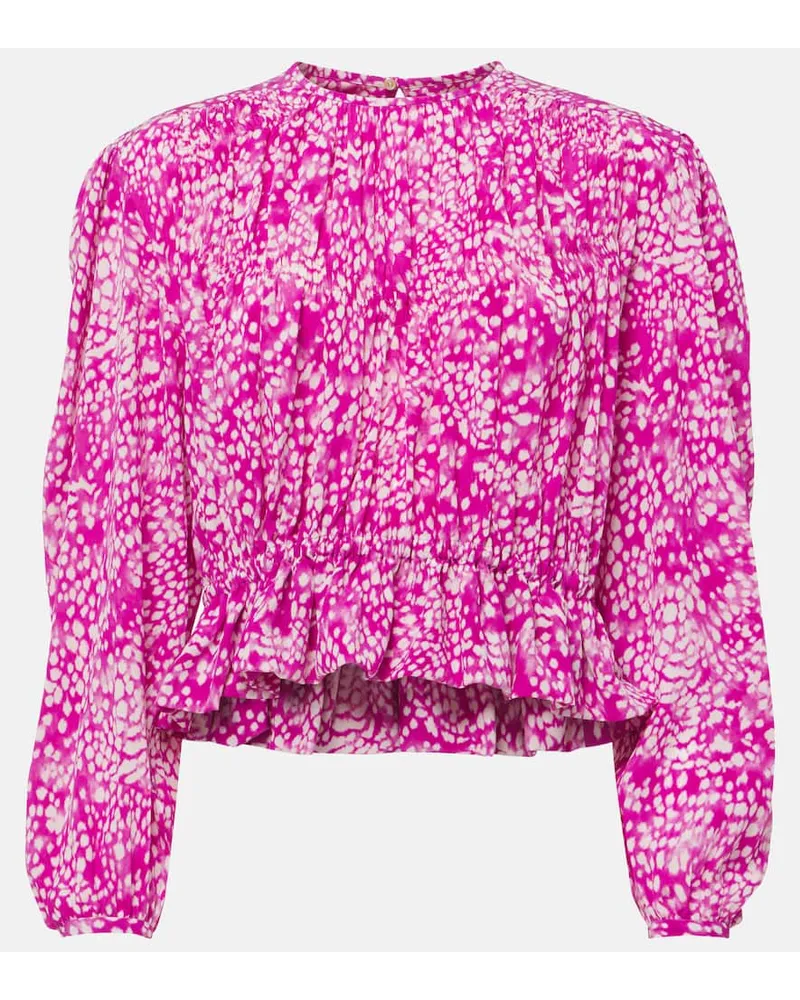Isabel Marant Top Gelina in misto seta con stampa Multicolore