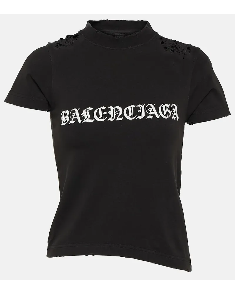 Balenciaga T-shirt Gothic Type Shrunk Nero