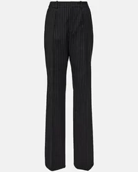 Saint Laurent Pantaloni in lana a righe Grigio