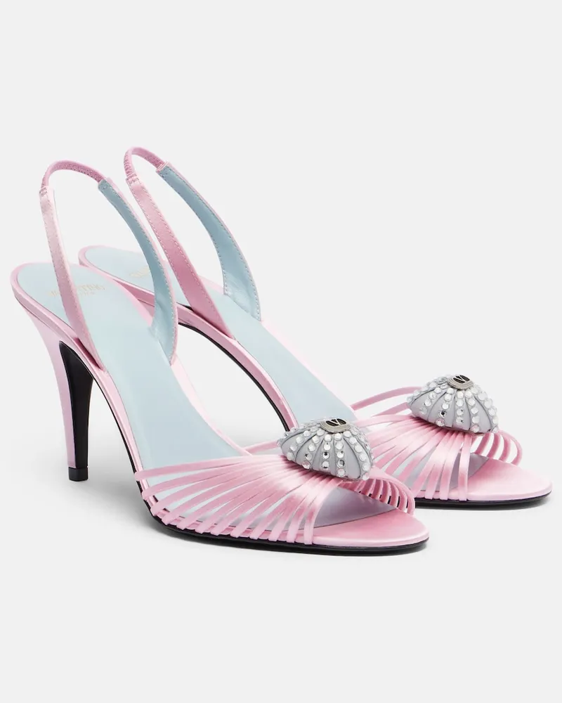 Valentino Garavani Sandali slingback CÅur Royal in raso Rosa