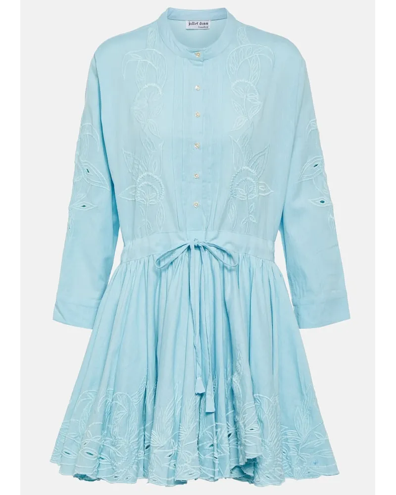 Juliet Dunn Miniabito in cotone con ricami Blu