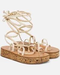 Ancient Greek Sandals Sandali con plateau Caryatis in pelle Beige