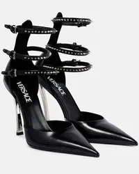 Versace Pumps Pin-Point in pelle con borchie Nero