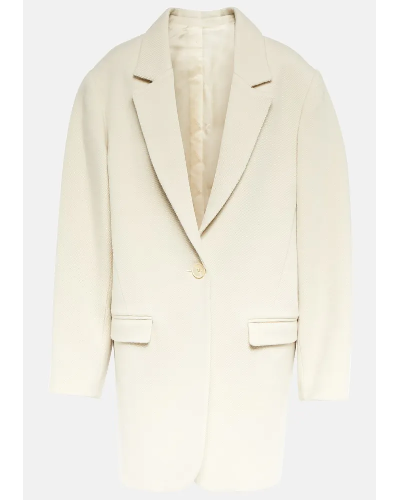 Isabel Marant Cappotto Jilinka in lana e cotone Bianco