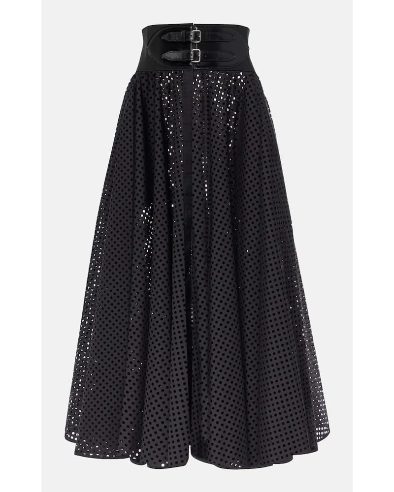 Alaïa AlaÃ¯a Gonna midi in misto cotone Nero