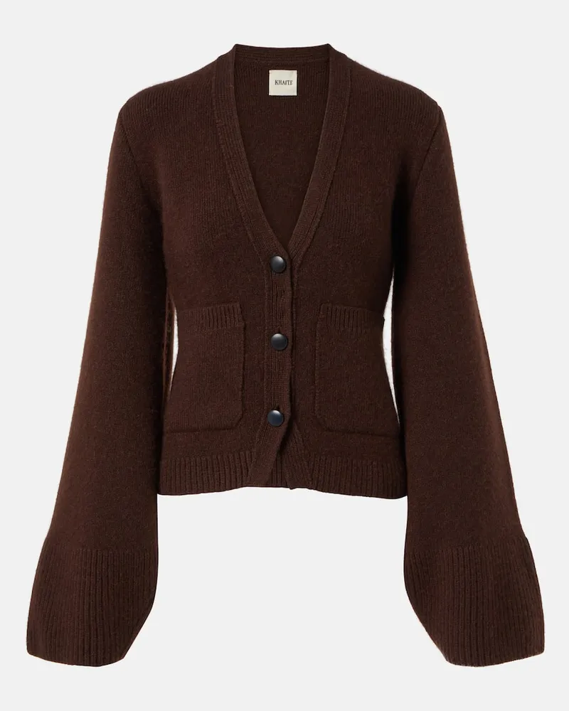 KHAITE Cardigan Scarlet in cashmere Marrone