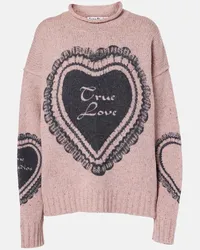 Acne Studios Pullover in misto lana con stampa Rosa