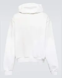 Acne Studios Felpa in misto cotone con cappuccio Bianco